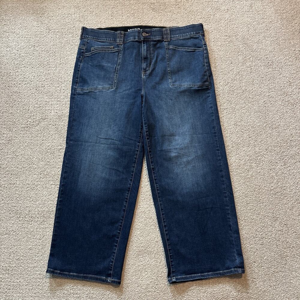 Torrid Bombshell Wide Leg Jeans Sz 20W Blue Super Soft High Rise Stretch Denim